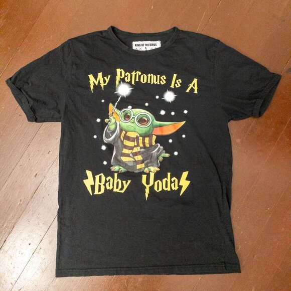 My Patronus is a Baby Yoda" Graphic Tee – Size L | Star Wars x Harry Potter - Picture 1 of 3